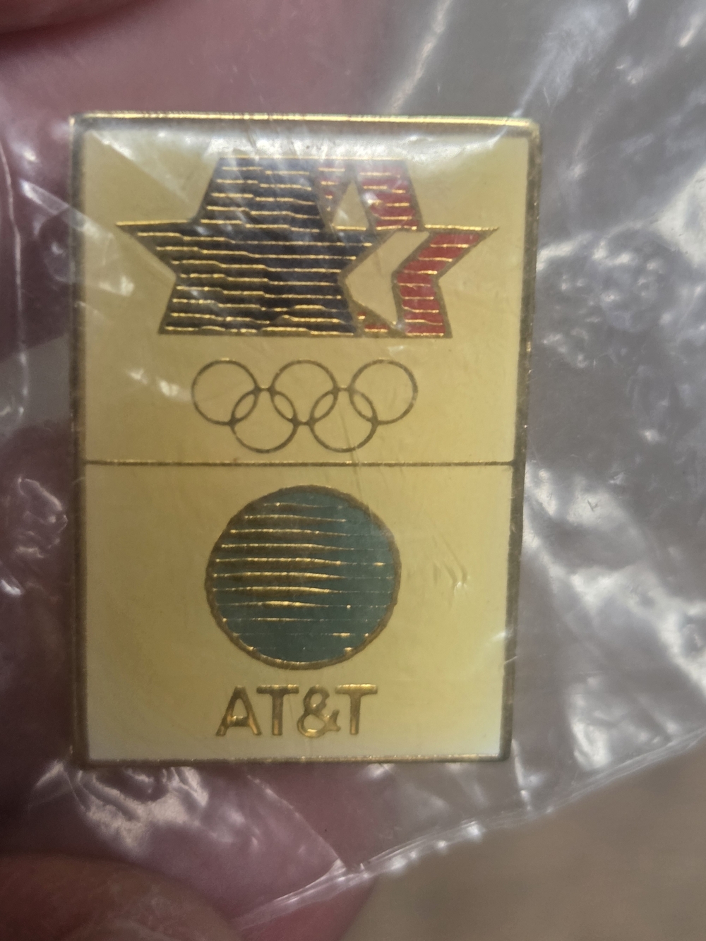 Vintage 1984 Los Angeles Olympics AT&T Official Sponsor Lapel Pin New Sealed